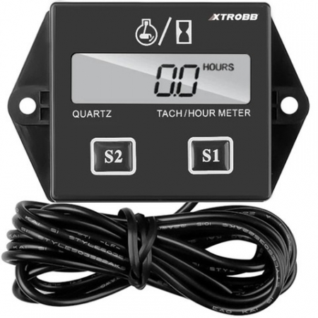 Lumini auto - Tahometru si contor orar pentru motoarele in 2 si 4 timpi,afisare RPM - Negru