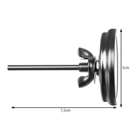 Termometru analogic Dodaco pentru capacul grătarului, montare cu șurub, interval 0-250C, diimensiuni compacte, culoare argintie [4]
