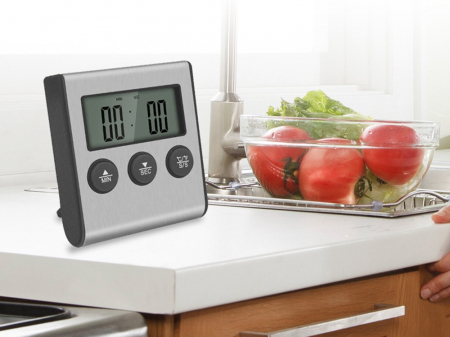 Termometru de bucatarie cu sonda pentru gatirea corecta a alimentelor - Gri [2]