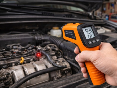 Termometru digital fara contact -50 +550°C, termometru laser cu afisaj LCD, masurare precisa, pentru auto, instalatii si uz casnic [4]