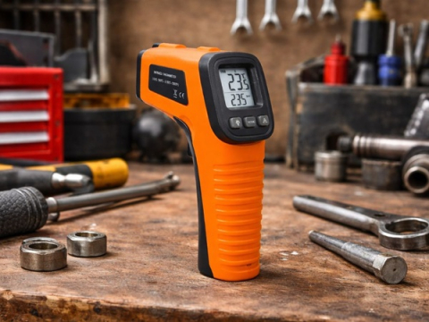 Termometru digital fara contact -50 +550°C, termometru laser cu afisaj LCD, masurare precisa, pentru auto, instalatii si uz casnic [3]