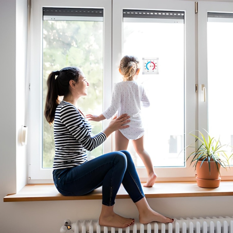 Termometru exterior autoadeziv pentru ferestre, montare rapida, afisare clara, interval -50C ~ +50C, cadran rotund, rezistent la intemperii [7]