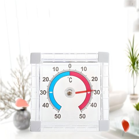 Termometru exterior autoadeziv pentru ferestre, montare rapida, afisare clara, interval -50C ~ +50C, cadran rotund, rezistent la intemperii [6]