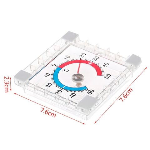 Termometru exterior autoadeziv pentru ferestre, montare rapida, afisare clara, interval -50C ~ +50C, cadran rotund, rezistent la intemperii [3]