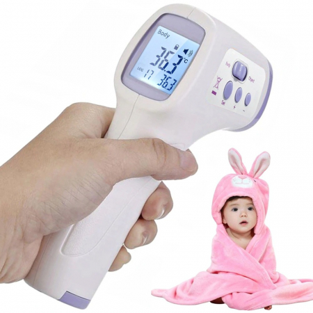Termometre - Termometru medical cu infrarosu 2in1 fara contact pentru bebelusi - Alb