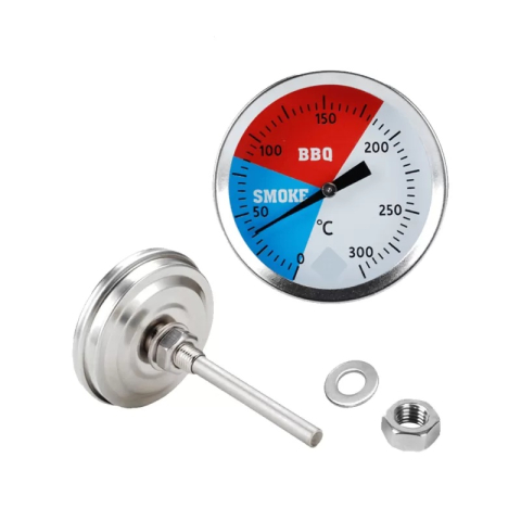 ELECTRONICE - Termometru metalic cuptor si gratar, 0-300°C, inox, cadran 52 mm, indicator temperatura precis, rezistent temperaturi ridicate