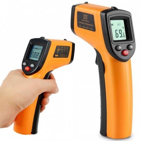 Termometre - Termometru non-contact cu infrarosu,interval masurare -50 +380 grade Celsius - Portocaliu