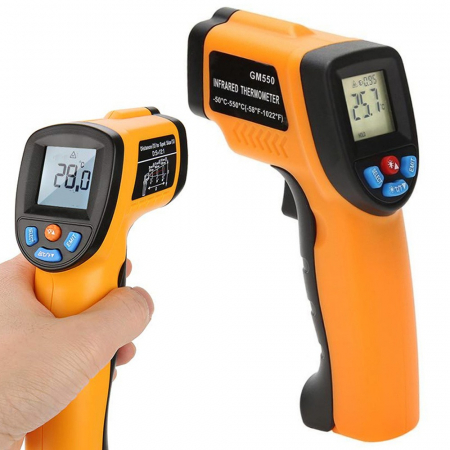 Termometre - Termometru non-contact cu infrarosu,interval masurare -50 +550 grade Celsius - Portocaliu