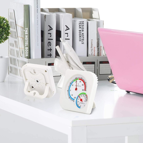 Termometru si higrometru analog, alb, -20°C pana la +50°C, 7.5 x 1.3 cm – monitorizare precisa a temperaturii si umiditatii ambientale [4]