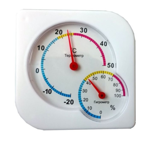 Termometru si higrometru analog, alb, -20°C pana la +50°C, 7.5 x 1.3 cm – monitorizare precisa a temperaturii si umiditatii ambientale [7]