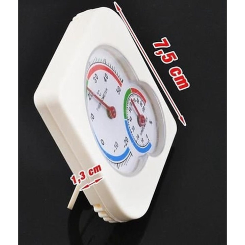 Termometru si higrometru analog, alb, -20°C pana la +50°C, 7.5 x 1.3 cm – monitorizare precisa a temperaturii si umiditatii ambientale [6]