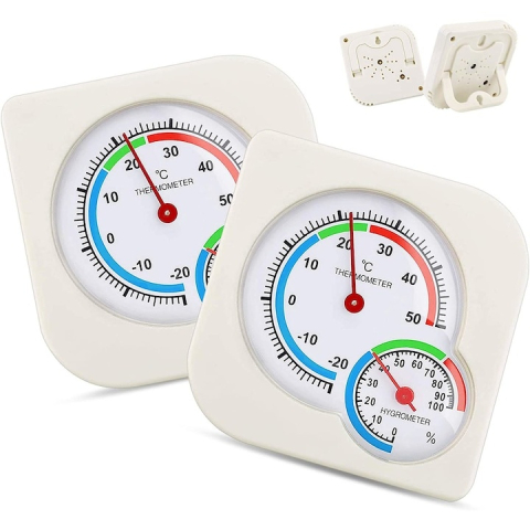 Termometru si higrometru analog, alb, -20°C pana la +50°C, 7.5 x 1.3 cm – monitorizare precisa a temperaturii si umiditatii ambientale [3]
