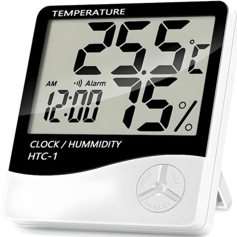 Uz casnic - Termometru si higrometru digital HTC1 – afisaj mare, masurare precisa si functii multiple