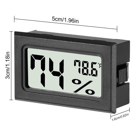 Termometru si higrometru digital LCD, negru, 1.5 x 4.7 x 2.7 cm, monitorizare temperatura si umiditate [3]