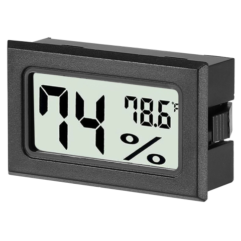 ELECTRONICE - Termometru si higrometru digital LCD, negru, 1.5 x 4.7 x 2.7 cm, monitorizare temperatura si umiditate
