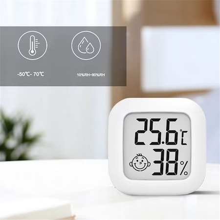 Termometru si higrometru de camera,masurare -50 + 70 grade Celsius - Alb [2]
