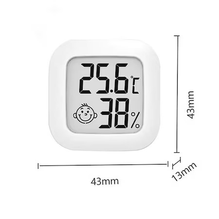 Termometru si higrometru de camera,masurare -50 + 70 grade Celsius - Alb [3]