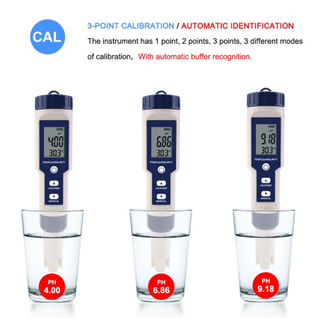 Tester Profesional Calitate Apa 5in1, salinitate,PH,TDS,EC si temperatura [4]