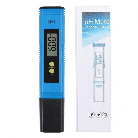 Tester apa pentru masurarea precisa a PH-ului + 2 solutii de calibrare - Albastru [1]