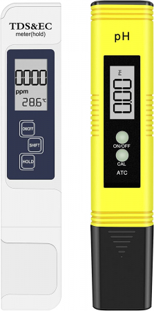 Testere apa - Set testere apa digitale profesionale, calitate apa 4in1, solutii de calibrare, TDS,EC,PH si temperatura