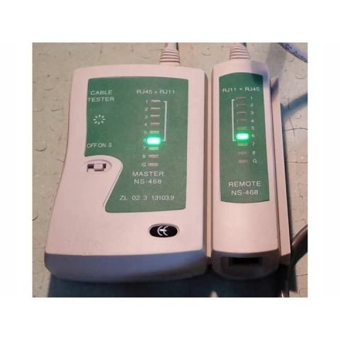 Tester cablu de retea RJ45/RJ11, cu functie de scanare automata normala/rapida si husa de depozitare, 10x10x3 cm, negru [7]