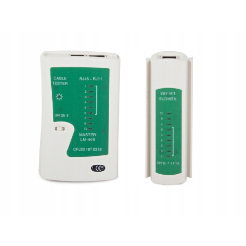 Retelistica & Supraveghere - Tester cablu de retea RJ45/RJ11, cu functie de scanare automata normala/rapida si husa de depozitare, 10x10x3 cm, negru