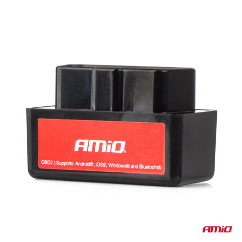 Testere auto - Tester diagnoza auto OBD2 BT mini, compatibilitate extinsa, wireless, compact, negru/rosu