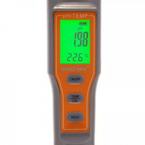 Tester digital apa, afisaj LCD, temperatura si pH, pentru uz casnic, piscina, acvariu, portocaliu/gri [1]