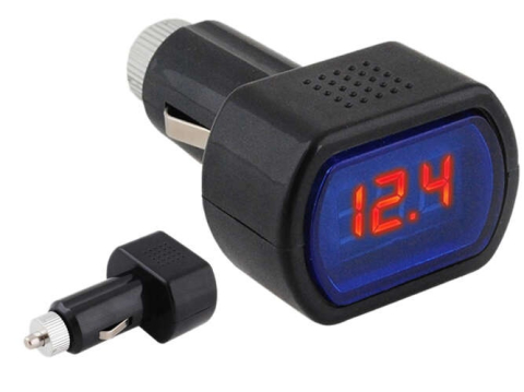 Tester digital pentru baterie auto 12V si 24V, afisaj LED, monitorizare tensiune prin priza bricheta, 7 x 3.9 x 2.7 cm [7]