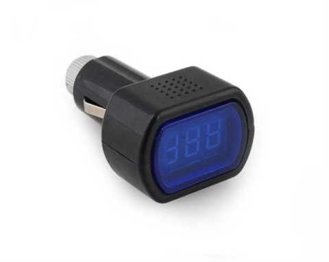 Tester digital pentru baterie auto 12V si 24V, afisaj LED, monitorizare tensiune prin priza bricheta, 7 x 3.9 x 2.7 cm [2]