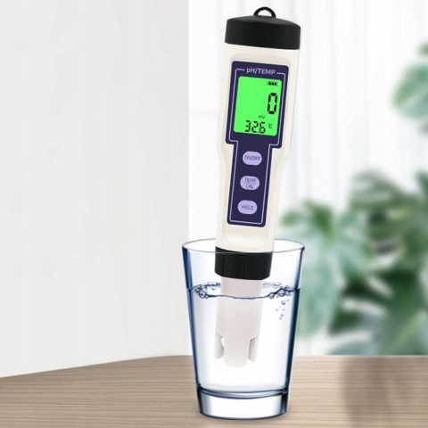 Tester digital pentru pH apa 18 x 4 x 4 cm, 3 in 1, cu masurare temperatura, ATC, calibrare in 3 puncte, pentru acvarii, piscine si apa potabila [5]