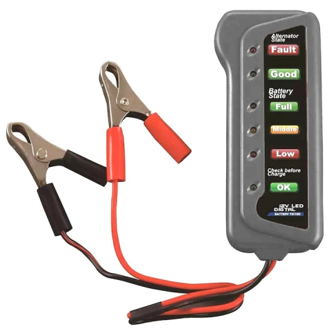 Redresoare auto - Tester pentru baterie auto 12V, 15A, lungime cablu 25 cm, dimensiuni 12x5.2x1.8 cm – echipament de diagnosticare compact si eficient Verifica rapid si precis starea bateriei autoturismului tau cu ajut