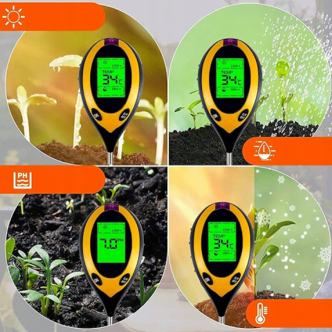 Tester pentru sol 4 in 1 digital,valoare PH, intensitatea luminii,umiditate, emperatura [4]
