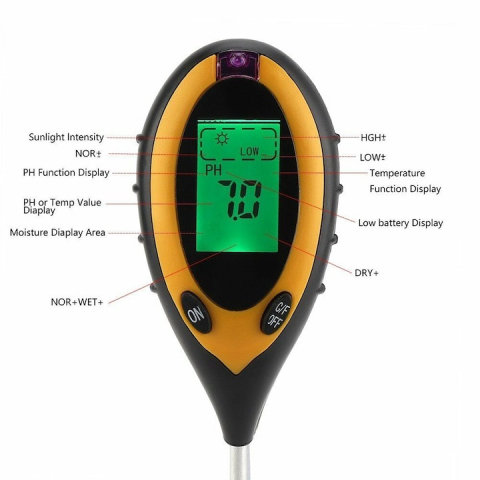Tester pentru sol 4 in 1 digital,valoare PH, intensitatea luminii,umiditate, emperatura [2]