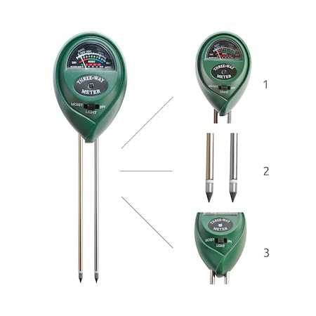 Tester sol 3in1 cu 2 sonde pentru masurare PH, umiditate si lumina - Verde [1]