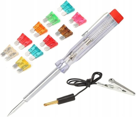 ARTICOLE AUTO - Tester tensiune auto 6V-24V cu sonda si clema crocodil, detector curent pentru verificare sigurante, baterii si instalatii electrice auto