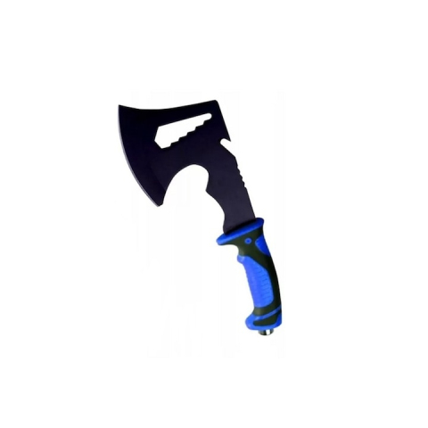 CASA & GRADINA - Topor multifunctional camping din otel 420, maner cauciucat antialunecare, cu husa protectie, pentru drumetii pescuit si outdoor, 30 cm