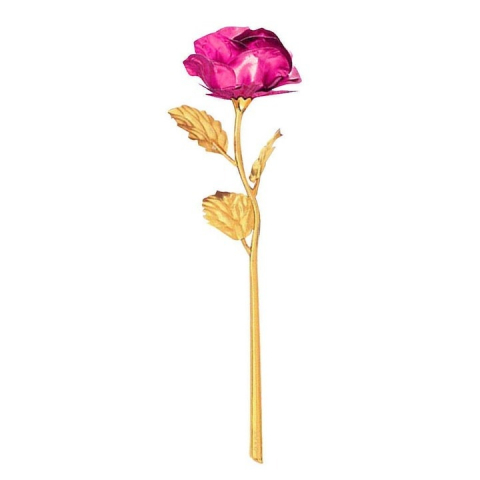 Trandafir artificial, suflat cu aur 24K, cutie eleganta, punga de cadou inclusa, roz [1]