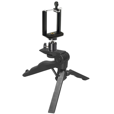 ECHIPAMENTE FOTO - Trepied de mana multifunctional pentru telefon cu cap de bila metalic flexibil, suport smartphone reglabil 5.5–8.5 cm, montura 1/4 inch, design tip pistol pentru vlogging si streaming