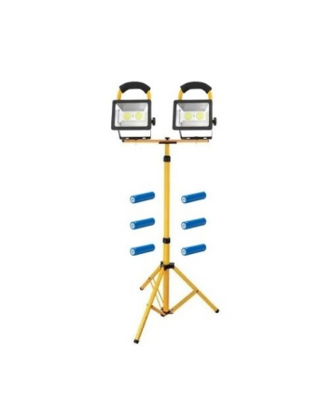 Trepiezi - Trepied dublu pentru proiectoare,reglabil 90-160 cm cu 2 proiectoare LED incluse si 6 baterii