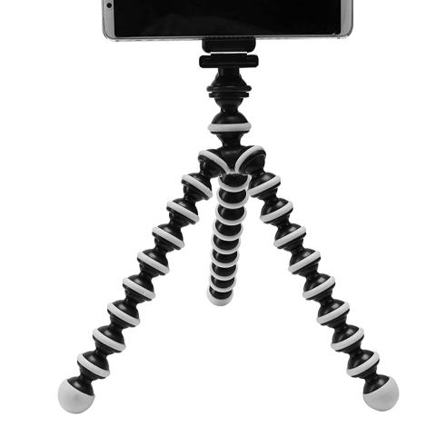 Trepied flexibil tip octopus 26 cm cu suport telefon si cap rotativ 360, prindere 1/4 pentru camera sport si smartphone [3]