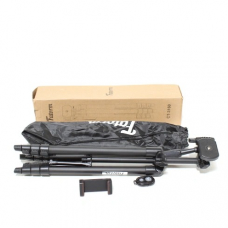 Trepied foto profesional 135 cm ,filet universal 1/4 cu suport de telefon si telecomanda Bluetooth - Negru [8]