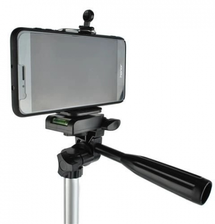 Trepied foto universal 133 cm ,filet 1/4 cu suport de telefon si telecomanda bluetooth - Gri [3]