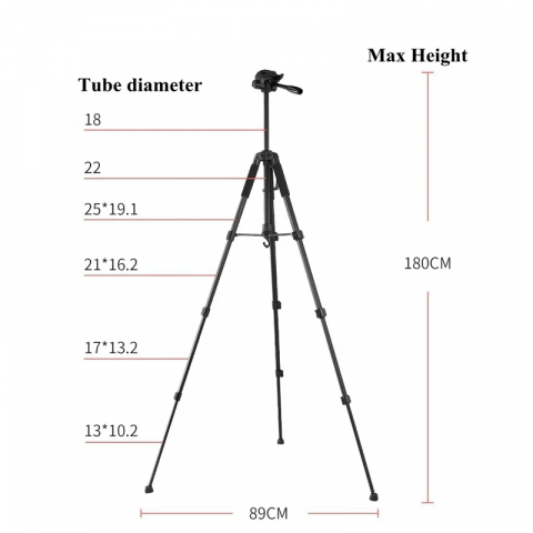 Trepied foto universal cu suport de telefon si telecomanda bluetooth, pentru camere, GoPro, telefon, filet 1/4, inaltime maxima 180 cm [2]