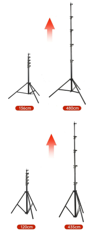 Trepied foto, universal, reglabil, inaltime maxima 480 cm, aluminiu, rezistenta maxima 12 kg, negru [3]