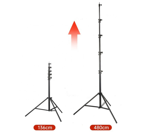 Trepied foto, universal, reglabil, inaltime maxima 480 cm, aluminiu, rezistenta maxima 12 kg, negru [4]