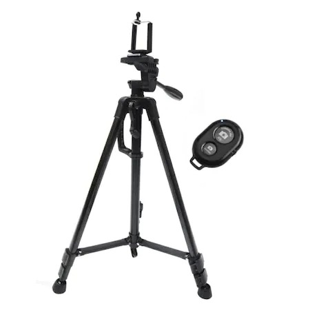 Trepiezi - Trepied foto universal,147 cm, filet universal 1/4,suport telefon universal + telecomanda bluetooth