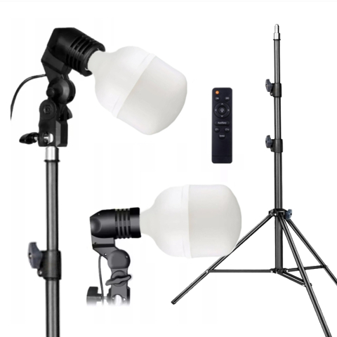 Trepiezi - Trepied profesional pentru studio, iluminare 150W cu telecomanda wireless, control de intensitate, inaltime reglabila 200 cm, suport aluminiu studio foto video