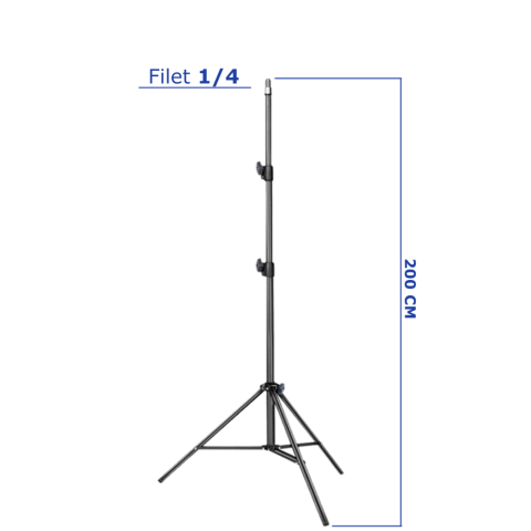 Trepied reglabil pentru telefon 200 cm cu suport smartphone din ABS reglabil si telecomanda Bluetooth, deschidere maxima 8 cm, pentru vlogging, streaming si fotografie [1]