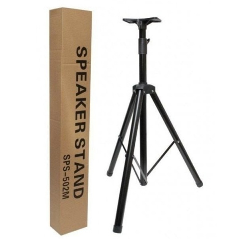 Trepiezi - Trepied stativ pentru boxe, din metal cu suport de plastic, inaltimea maxima 130 cm, greutatea maxima 40 kg - Negru